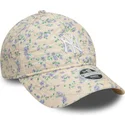 casquette-courbee-beige-ajustable-pour-femme-9twenty-floral-quilt-new-york-yankees-mlb-new-era