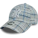 casquette-courbee-bleue-ajustable-pour-femme-9forty-tweed-new-york-yankees-mlb-new-era