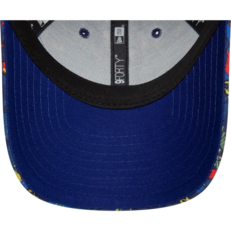 9forty-all-over-print-new-era-dc-comics-superman-kinder-cap-mit-gebogenem-schirm-in-marineblau