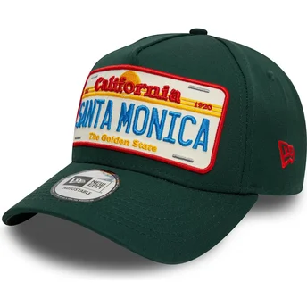 Gorra curva verde snapback 9FORTY A Frame License Plate de Santa Monica Ciudades y Playas de New Era