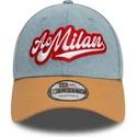 gorra-curva-azul-y-marron-ajustable-9forty-denim-de-ac-milan-serie-a-de-new-era