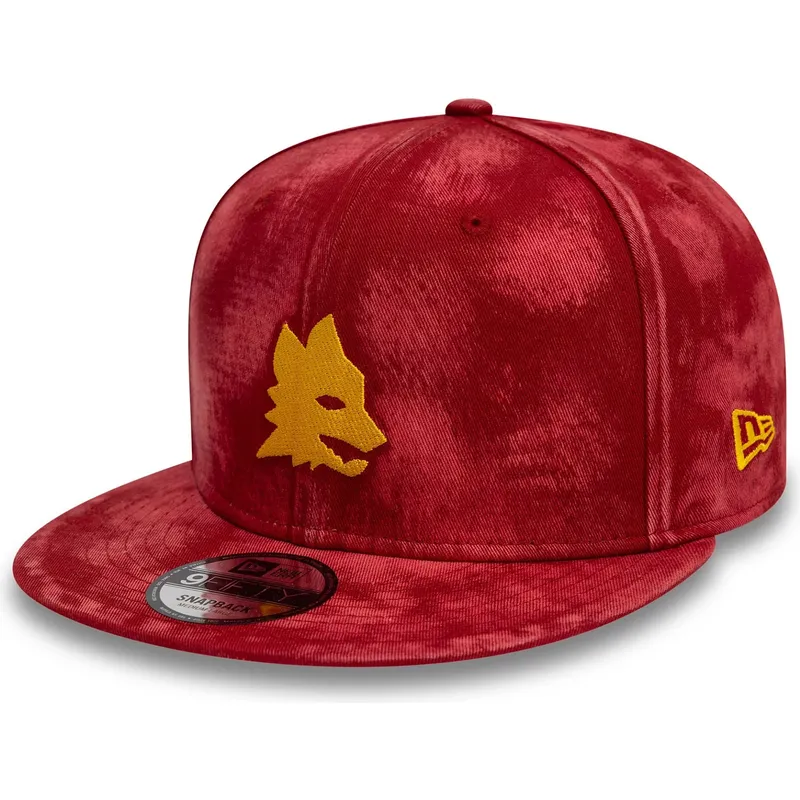 cappello-piatto-rosso-snapback-9fifty-tie-dye-di-associazione-sportiva-roma-serie-a-di-new-era