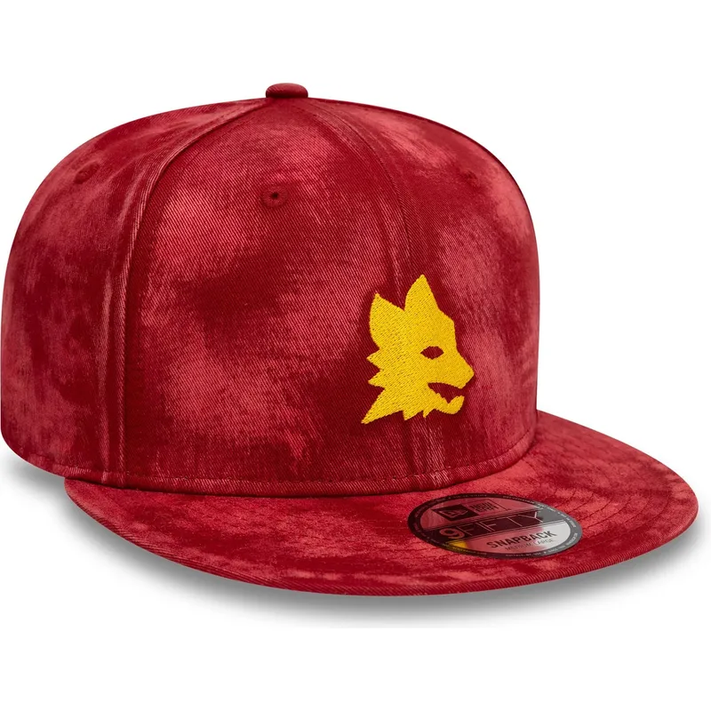 rote-snapback-9fifty-tie-dye-kappe-von-associazione-sportiva-roma-serie-a-von-new-era