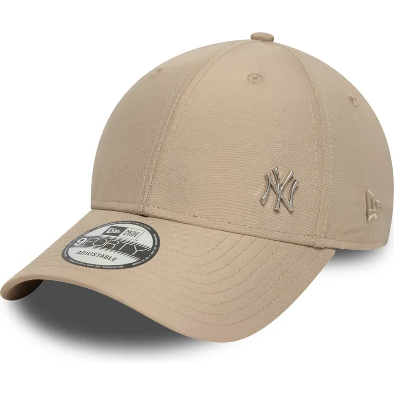 cappellino-visiera-curva-marrone-chiaro-regolabile-9forty-flawless-di-new-york-yankees-mlb-di-new-era