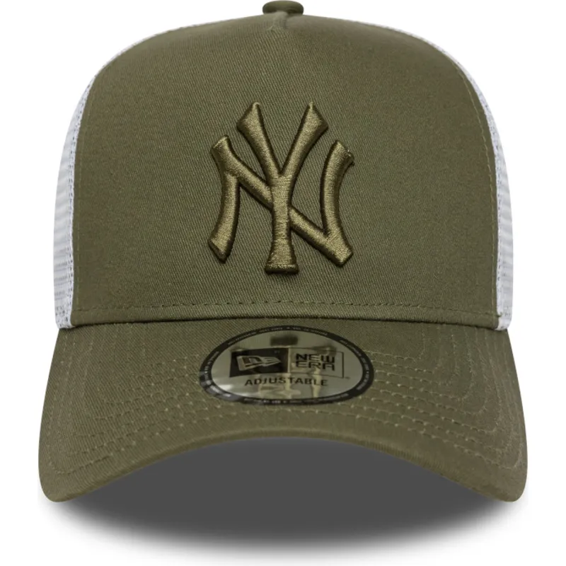 czapka-trucker-zielono-biala-z-zielonym-logo-a-frame-league-essential-new-york-yankees-mlb-new-era