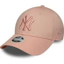 new-era-mlb-new-york-yankees-9forty-league-essential-damen-verstellbare-rosa-kappe-mit-rosa-logo