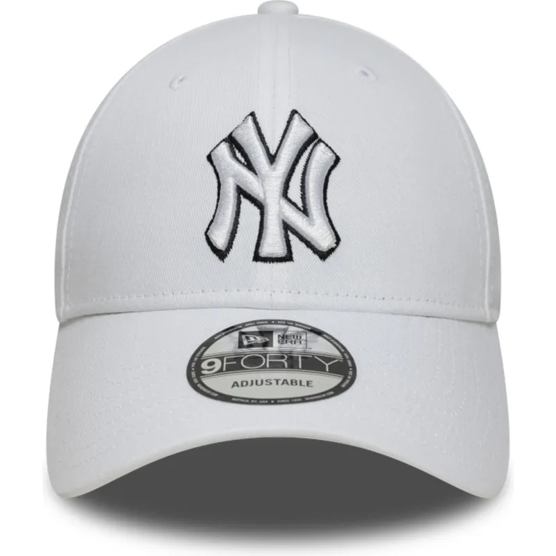 cappellino-curvo-bianco-regolabile-9forty-outline-dei-new-york-yankees-mlb-di-new-era