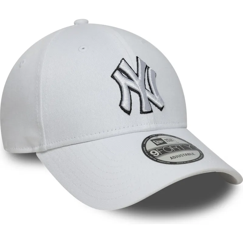 cappellino-curvo-bianco-regolabile-9forty-outline-dei-new-york-yankees-mlb-di-new-era