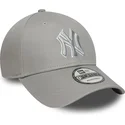 9forty-verstellbare-graue-kappe-mit-gebogenem-schirm-outline-new-york-yankees-mlb-von-new-era