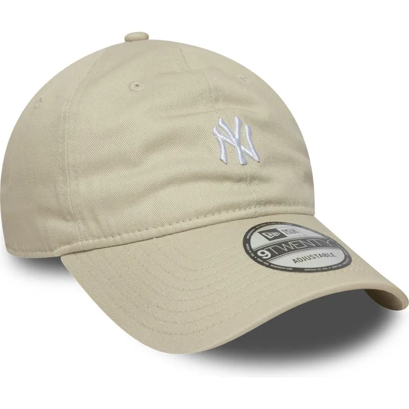 cappellino-beige-curvo-regolabile-9twenty-mini-logo-dei-new-york-yankees-mlb-di-new-era