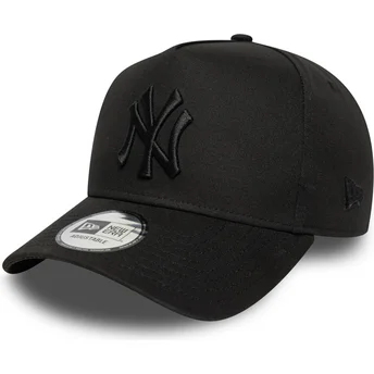 Svart böjd keps snapback med svart logotyp E Frame League Essential från New York Yankees MLB av New Era