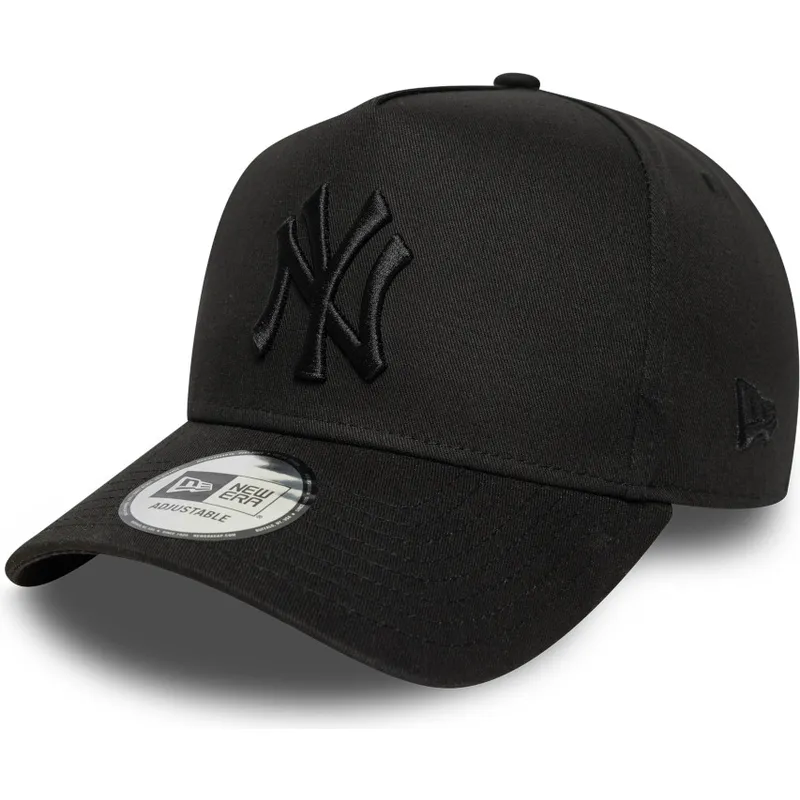 new-era-new-york-yankees-mlb-e-frame-league-essential-schwarze-snapback-cap-mit-gebogenem-schirm-und-schwarzem-logo