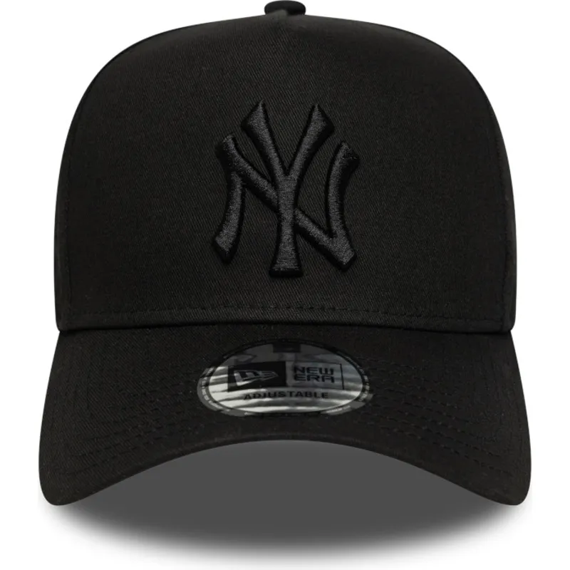 cappellino-snapback-nero-con-visiera-curva-e-logo-nero-e-frame-league-essential-dei-new-york-yankees-mlb-di-new-era