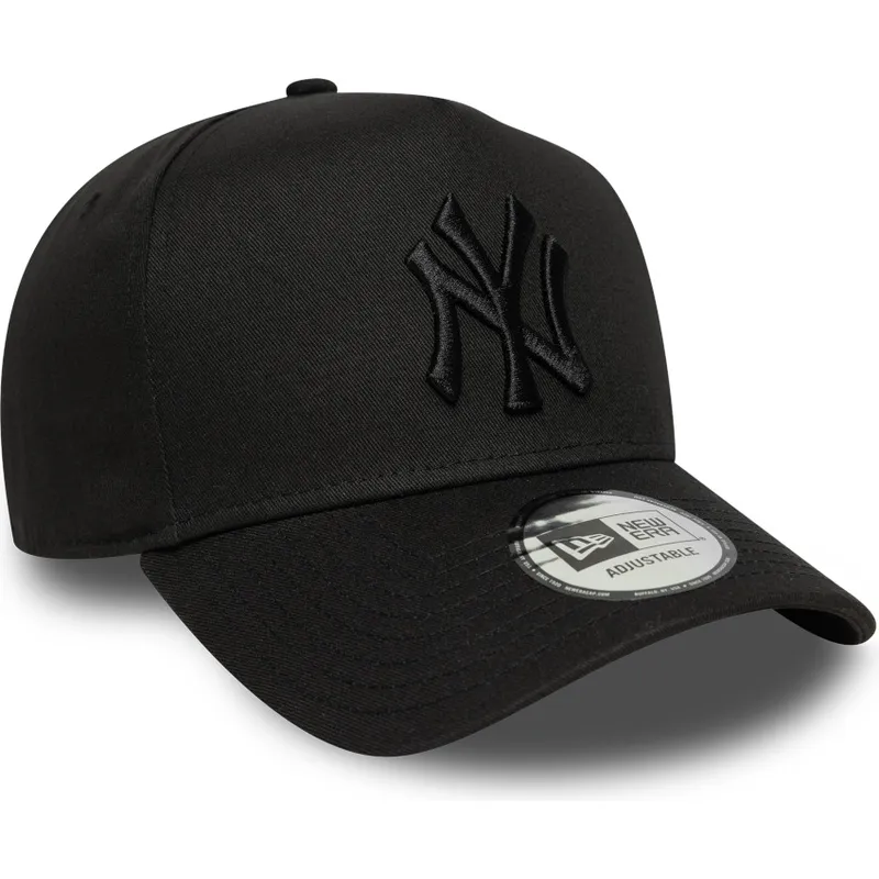 new-era-new-york-yankees-mlb-e-frame-league-essential-schwarze-snapback-cap-mit-gebogenem-schirm-und-schwarzem-logo