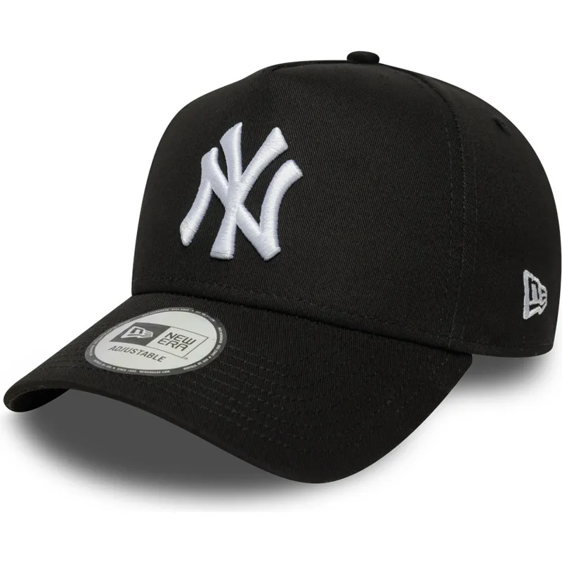 schwarze-snapback-kappe-mit-gebogenem-schirm-e-frame-league-essential-der-new-york-yankees-mlb-von-new-era