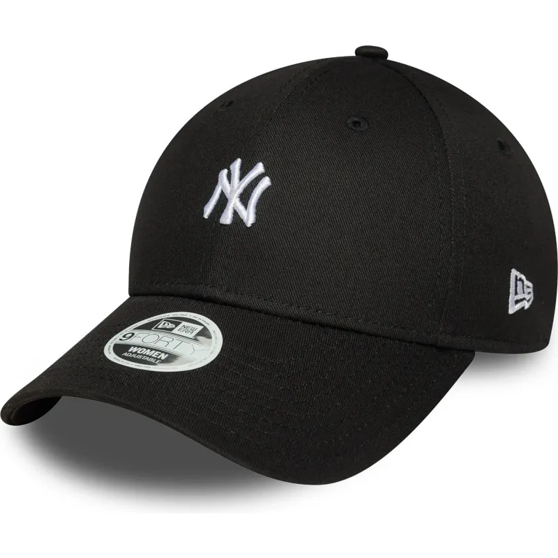 new-era-mlb-9forty-new-york-yankees-damen-verstellbare-schwarze-kappe-mit-mini-logo
