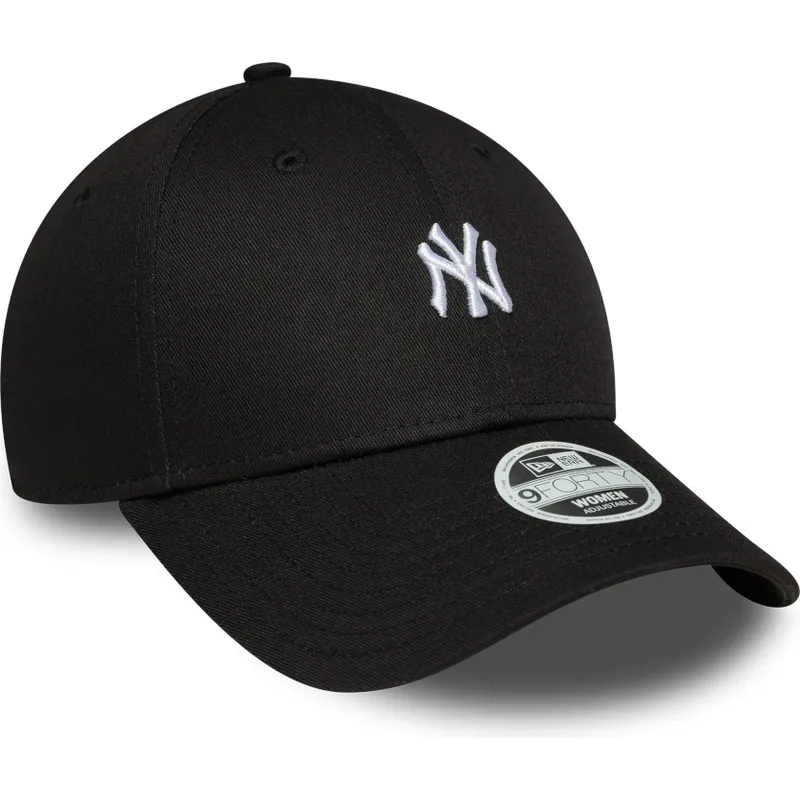 new-era-mlb-9forty-new-york-yankees-damen-verstellbare-schwarze-kappe-mit-mini-logo