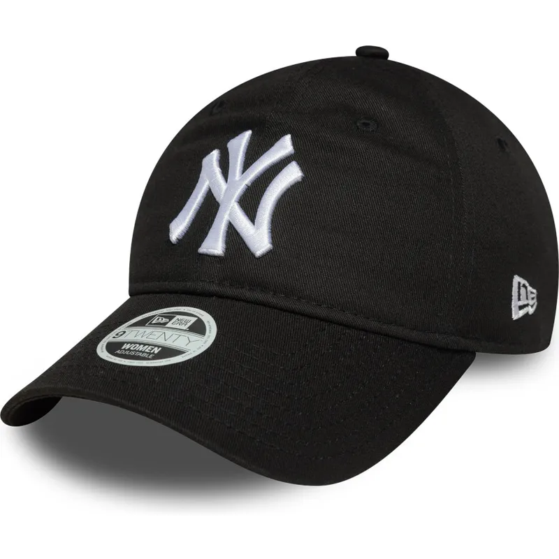 czarna-regulowana-czapka-z-zakrzywionym-daszkiem-dla-kobiet-9twenty-league-essential-new-york-yankees-mlb-new-era