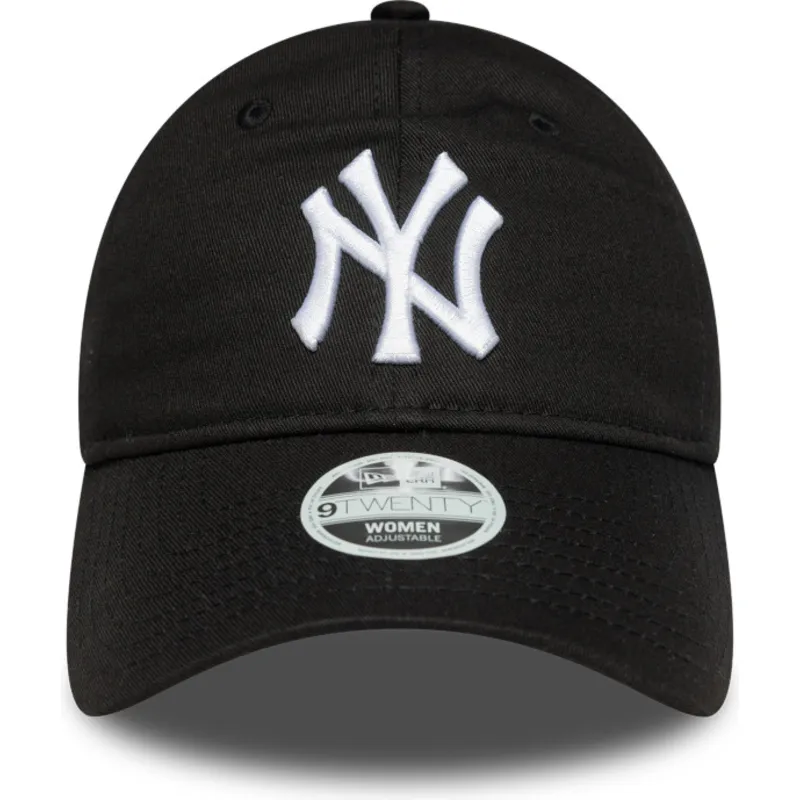 schwarze-verstellbare-curved-cap-fur-damen-9twenty-league-essential-der-new-york-yankees-mlb-von-new-era
