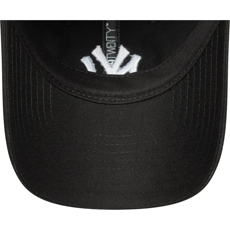 verstellbare-schwarze-damen-cap-9twenty-league-essential-der-new-york-yankees-mlb-von-new-era