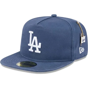 Gorra plana azul ajustada 59FIFTY A Frame Championship Side Flag de Los Angeles Dodgers MLB de New Era