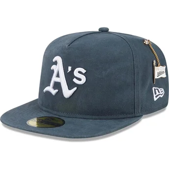 Gorra plana verde ajustada 59FIFTY A Frame Championship Side Flag de Oakland Athletics MLB de New Era