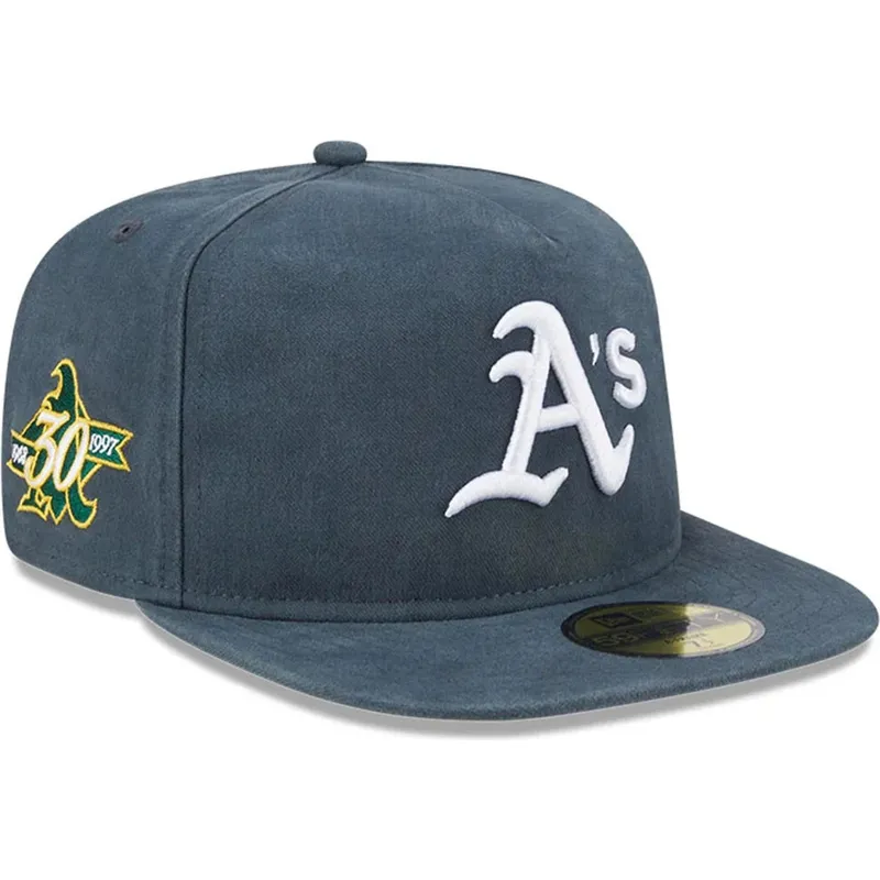 oakland-athletics-mlb-new-era-59fifty-a-frame-championship-side-flag-grune-flat-cap
