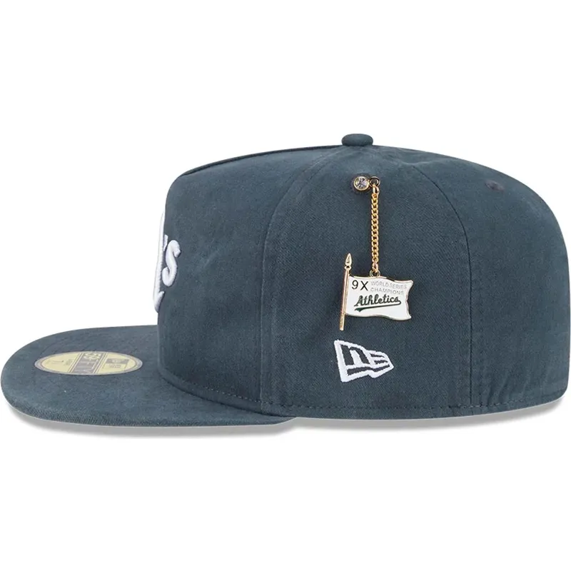 oakland-athletics-mlb-new-era-59fifty-a-frame-championship-side-flag-grune-flat-cap