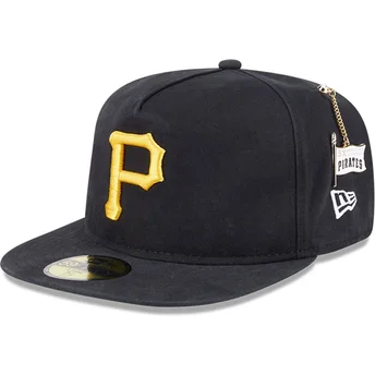Șepci plată negru fitted 59FIFTY A Frame Championship Side Flag de Pittsburgh Pirates MLB de New Era