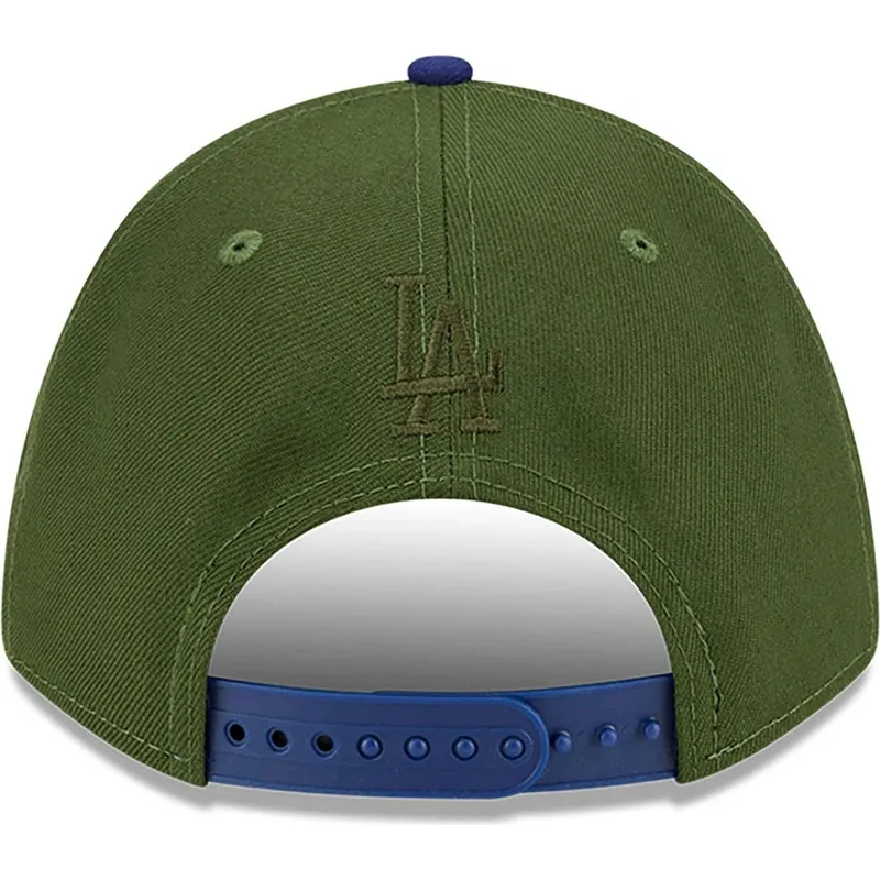 grune-und-blaue-gebogene-snapback-kappe-9forty-m-crown-city-feature-der-los-angeles-dodgers-mlb-von-new-era