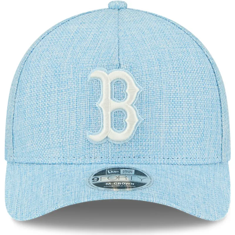 cappellino-curvo-azzurro-snapback-9forty-m-crown-a-frame-cotton-weave-dei-boston-red-sox-mlb-di-new-era
