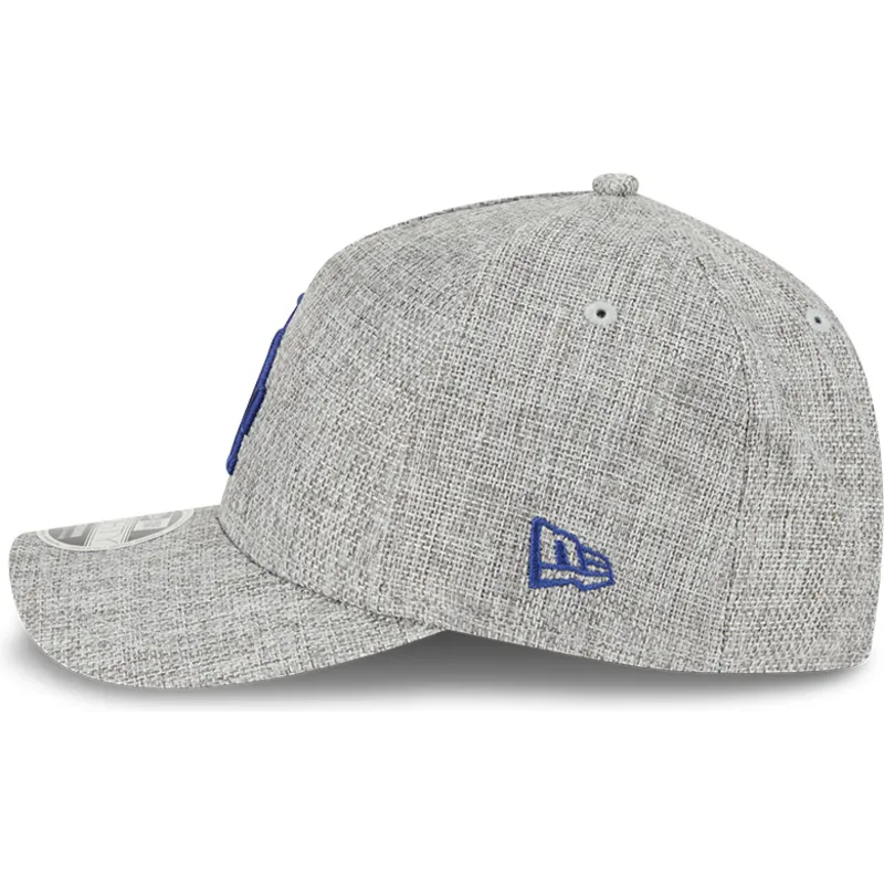 grau-gebogener-snapback-hut-mit-blauem-logo-9forty-m-crown-a-frame-cotton-weave-der-los-angeles-dodgers-mlb-von-new-era
