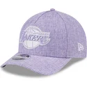 cappellino-curvo-viola-snapback-9forty-m-crown-a-frame-cotton-weave-dei-los-angeles-lakers-nba-di-new-era