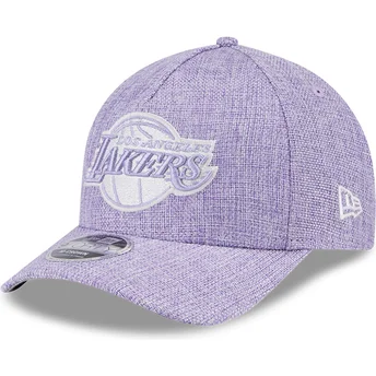 Casquette courbée violette snapback 9FORTY M-Crown A Frame Cotton Weave Los Angeles Lakers NBA New Era