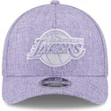 cappellino-curvo-viola-snapback-9forty-m-crown-a-frame-cotton-weave-dei-los-angeles-lakers-nba-di-new-era