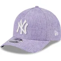 cappellino-curvo-viola-snapback-9forty-m-crown-a-frame-cotton-weave-dei-new-york-yankees-mlb-di-new-era