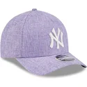 cappellino-snapback-curvo-viola-9forty-m-crown-a-frame-cotton-weave-dei-new-york-yankees-mlb-di-new-era