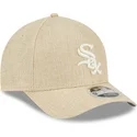 gorra-curva-beige-snapback-9forty-m-crown-a-frame-cotton-weave-de-chicago-white-sox-mlb-de-new-era