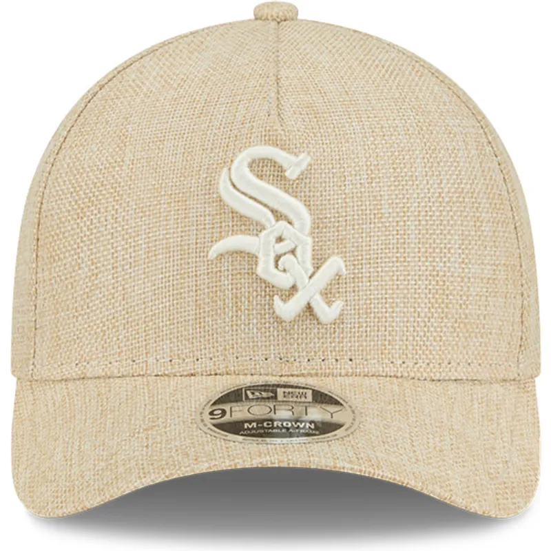 bezowa-czapka-z-daszkiem-snapback-9forty-m-crown-a-frame-cotton-weave-chicago-white-sox-mlb-od-new-era