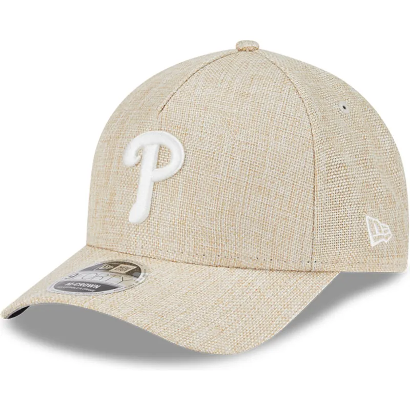 beige-bojd-skarm-snapback-keps-9forty-m-crown-a-frame-cotton-weave-fran-philadelphia-phillies-mlb-fran-new-era