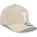 casquette-courbee-beige-snapback-9forty-m-crown-a-frame-cotton-weave-philadelphia-phillies-mlb-new-era