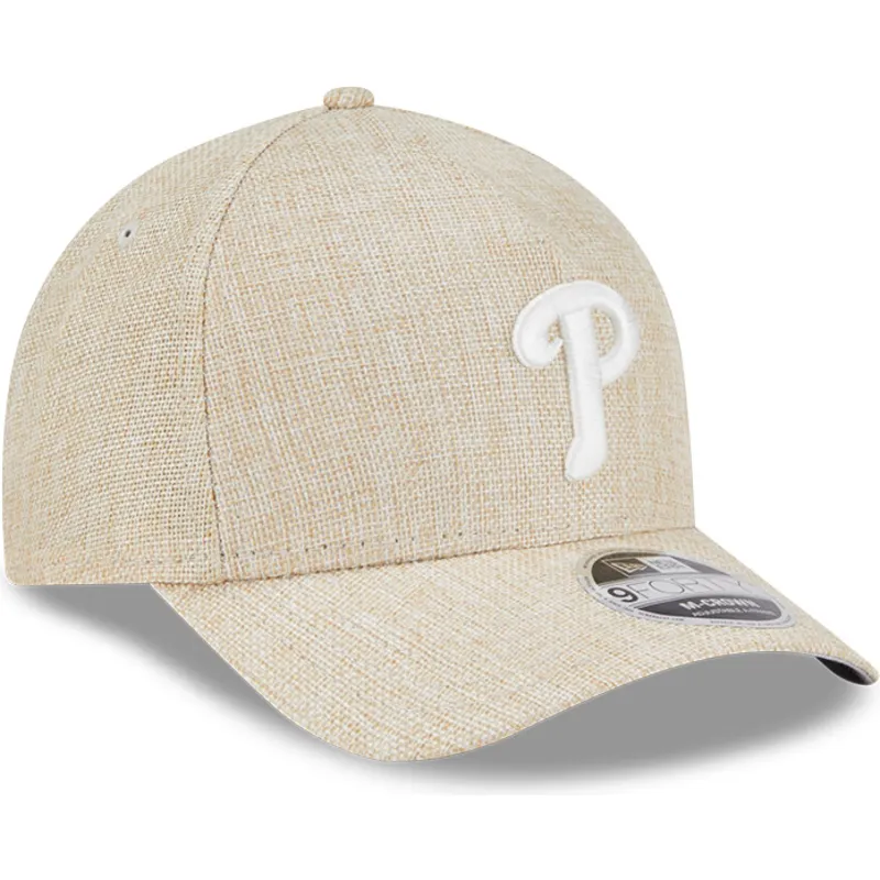 beige-bojd-skarm-snapback-keps-9forty-m-crown-a-frame-cotton-weave-fran-philadelphia-phillies-mlb-fran-new-era