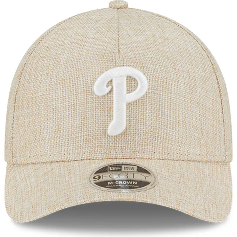 beige-bojd-skarm-snapback-keps-9forty-m-crown-a-frame-cotton-weave-fran-philadelphia-phillies-mlb-fran-new-era