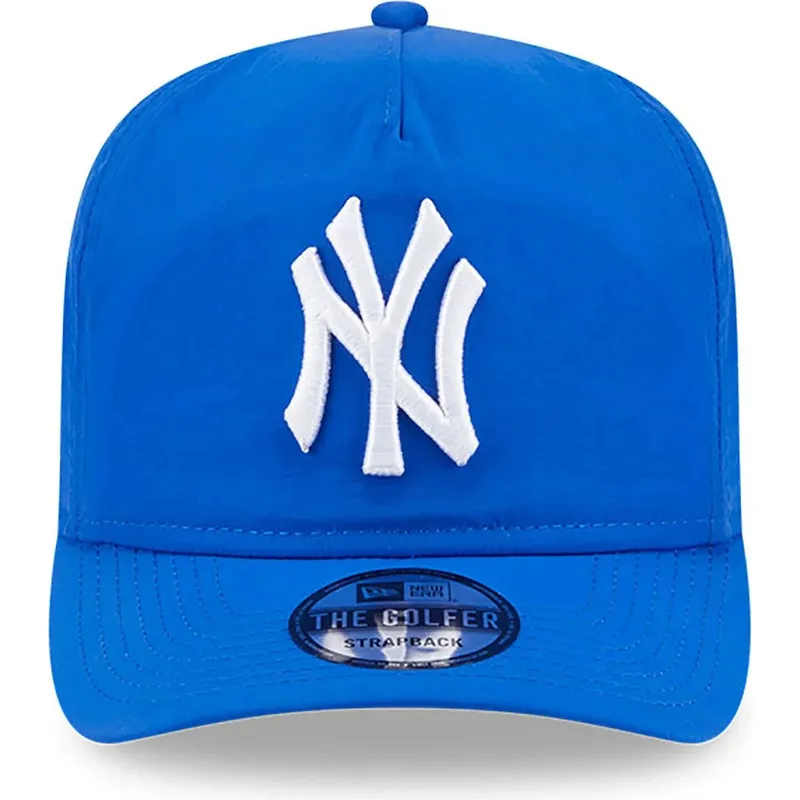 new-era-new-york-yankees-mlb-golfer-everyday-nylon-verstellbare-blaue-kappe-mit-gebogenem-schirm