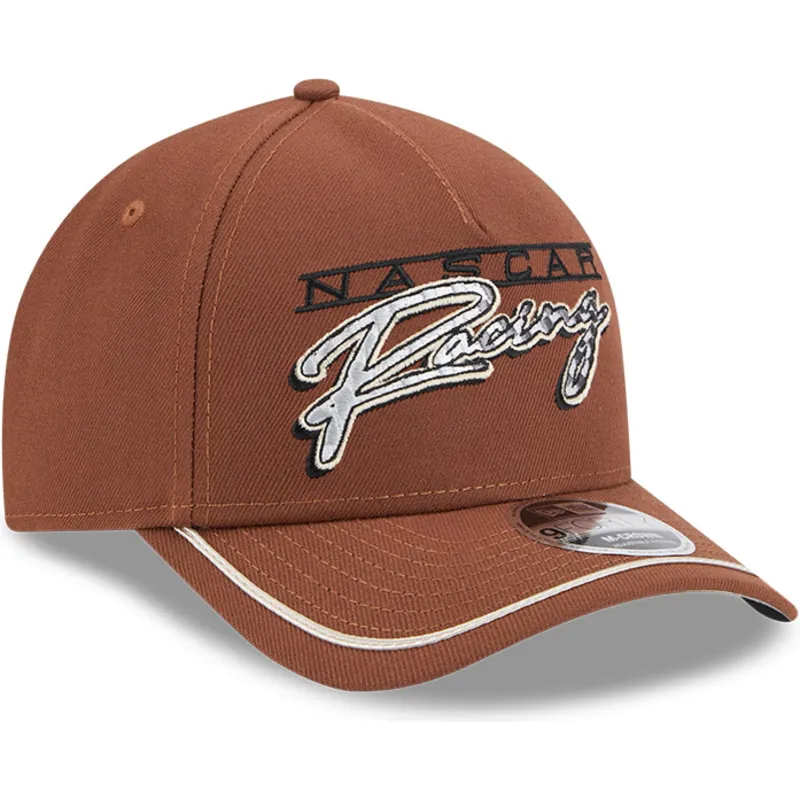 cap-curbata-brown-snapback-9forty-m-crown-a-frame-motorsport-de-nascar-de-new-era