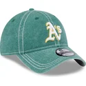 casquette-courbee-verte-ajustable-9twenty-washed-contrast-oakland-athletics-mlb-new-era