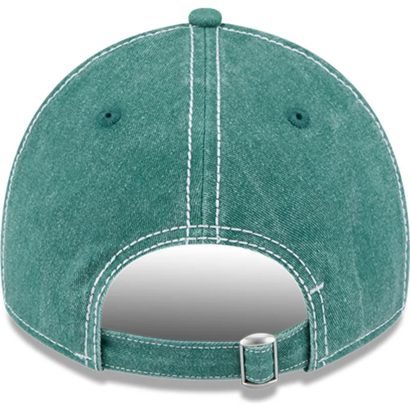 verstellbare-grune-curved-cap-9twenty-washed-contrast-der-oakland-athletics-mlb-von-new-era