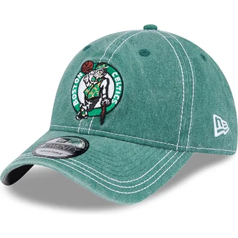 Casquette courbée verte ajustable 9TWENTY Washed Contrast Boston Celtics NBA New Era