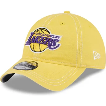 Casquette courbée jaune ajustable 9TWENTY Washed Contrast Los Angeles Lakers NBA New Era