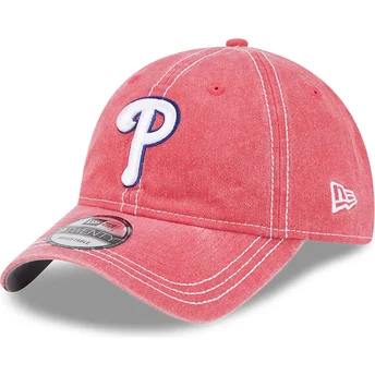 New Era Curved Brim 9TWENTY Washed Contrast Philadelphia Phillies MLB Pink Adjustable Cap